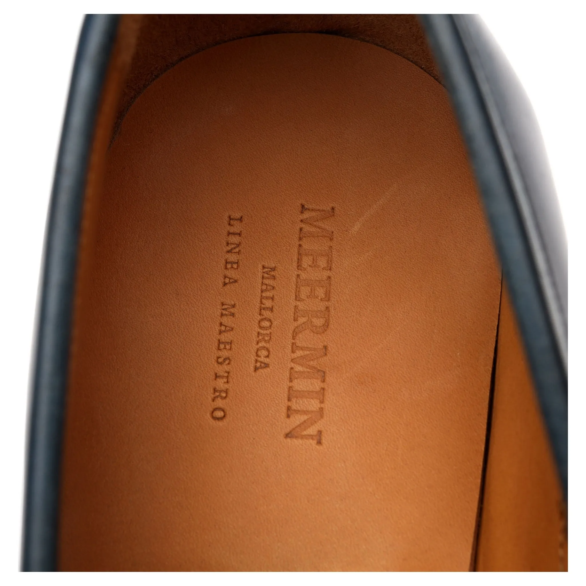 '101484' Navy Blue Cordovan Leather Loafers UK 9.5 E