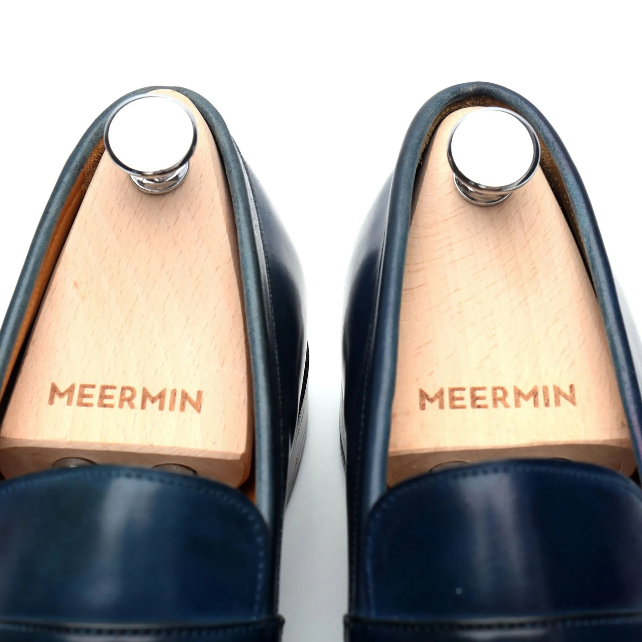 '101484' Navy Blue Cordovan Leather Loafers UK 9.5 E