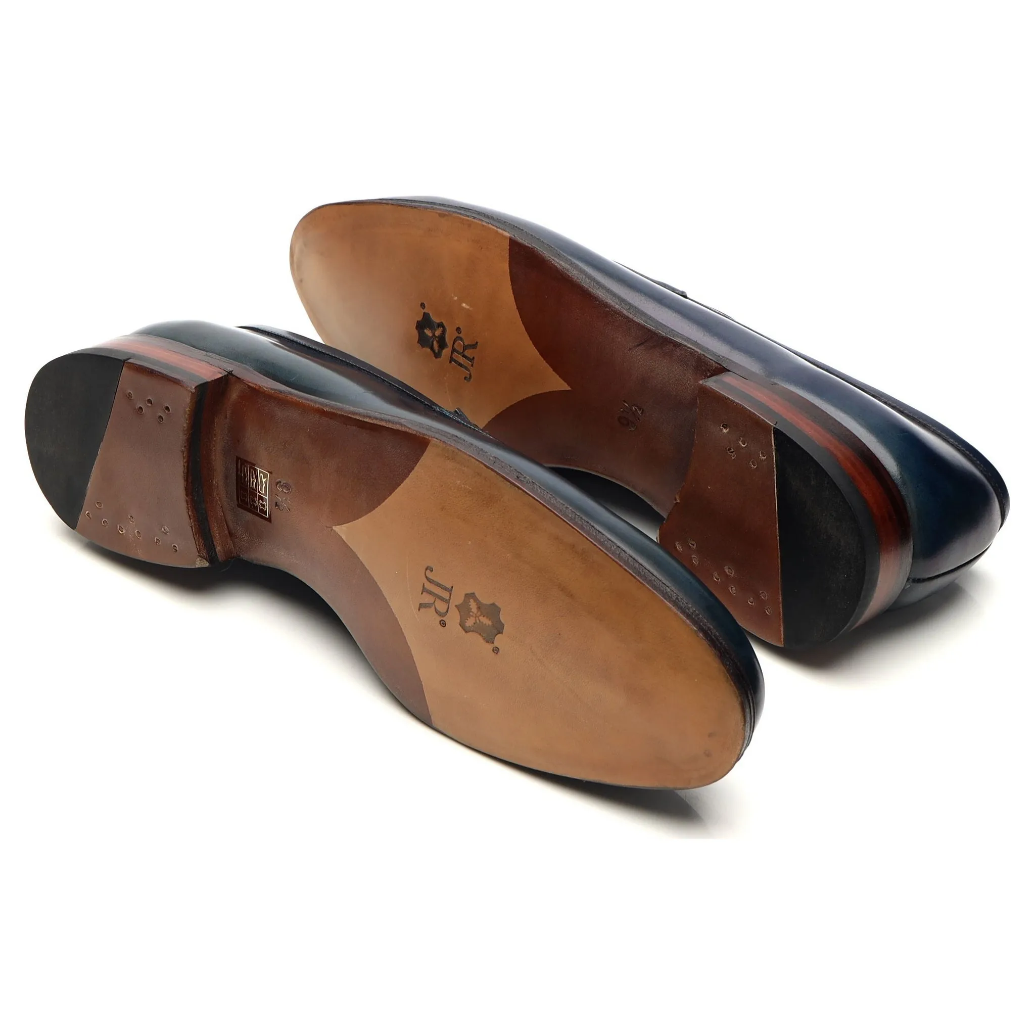 '101484' Navy Blue Cordovan Leather Loafers UK 9.5 E