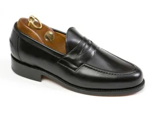 ALDWYCH Mens Black Calf Penny Loafer by Sanders