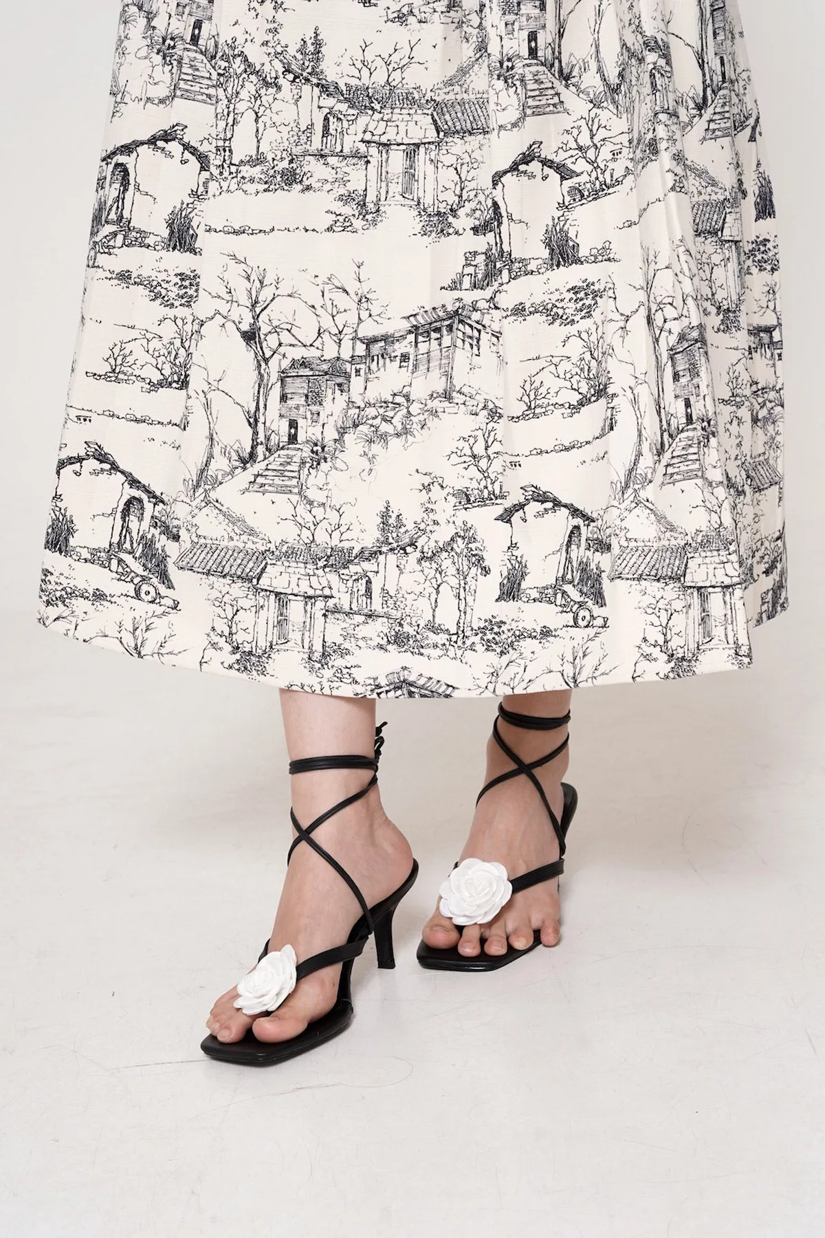 Black White Kira Heels