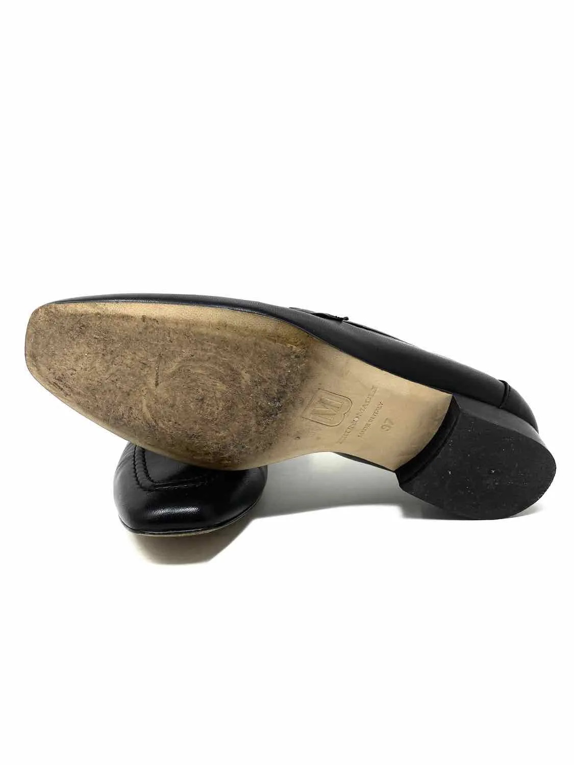 BRUNO MAGLI Simona Women's Black Leather Horsebit Size 37/7 Loafers