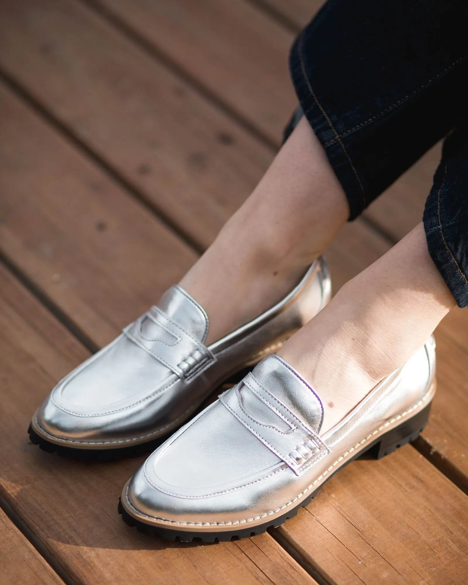 DANDY LOAFER SILVER LEATHER