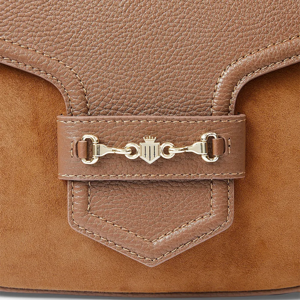 Fairfax & Favor Fitzwilliam Suede Saddle Bag in Tan