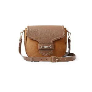 Fairfax & Favor Fitzwilliam Suede Saddle Bag in Tan