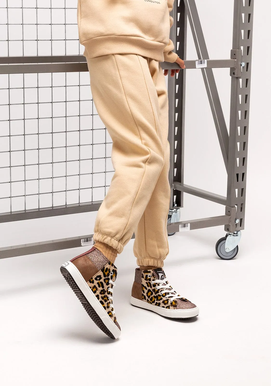Girl´s Gold Cow Hi-Top Sneakers