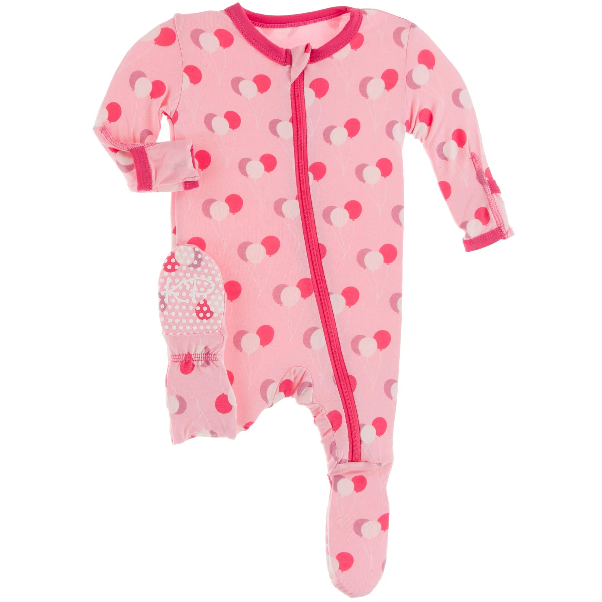 Kickee Pants Footie with Zipper - Lotus Birthday