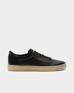 Largs Deerskin Black Low Top Sneakers