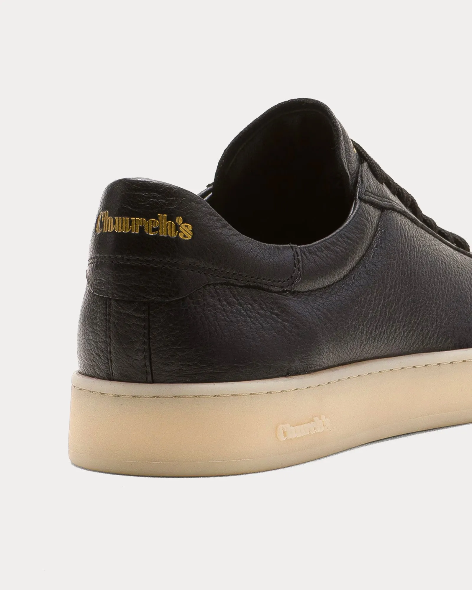 Largs Deerskin Black Low Top Sneakers