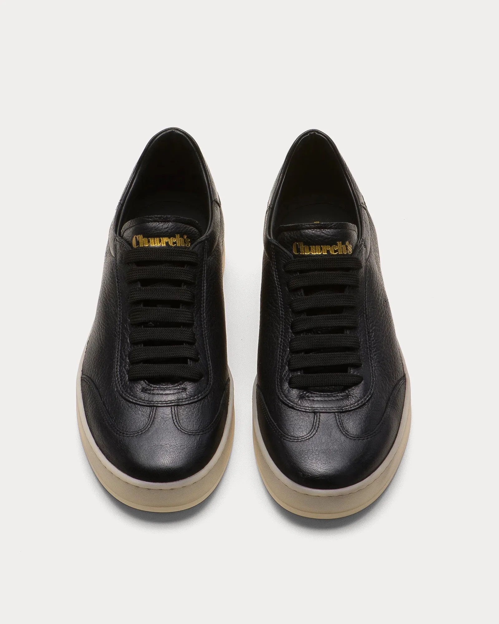 Largs Deerskin Black Low Top Sneakers