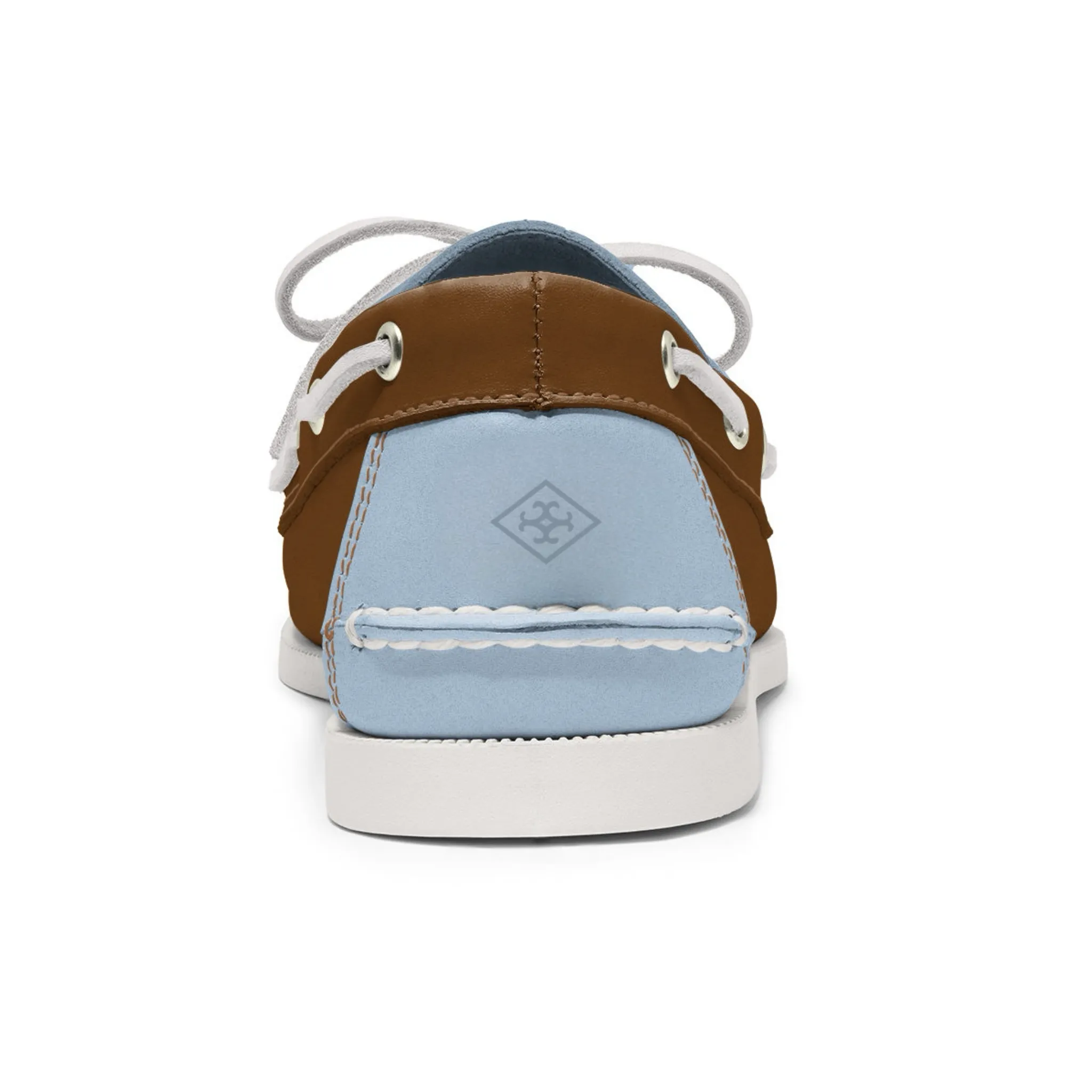 Men’s 2 Eyelet LE Boat Shoe: Blue/Lt Blue/Brown