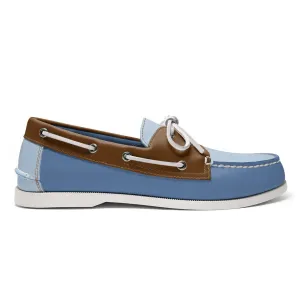 Men’s 2 Eyelet LE Boat Shoe: Blue/Lt Blue/Brown