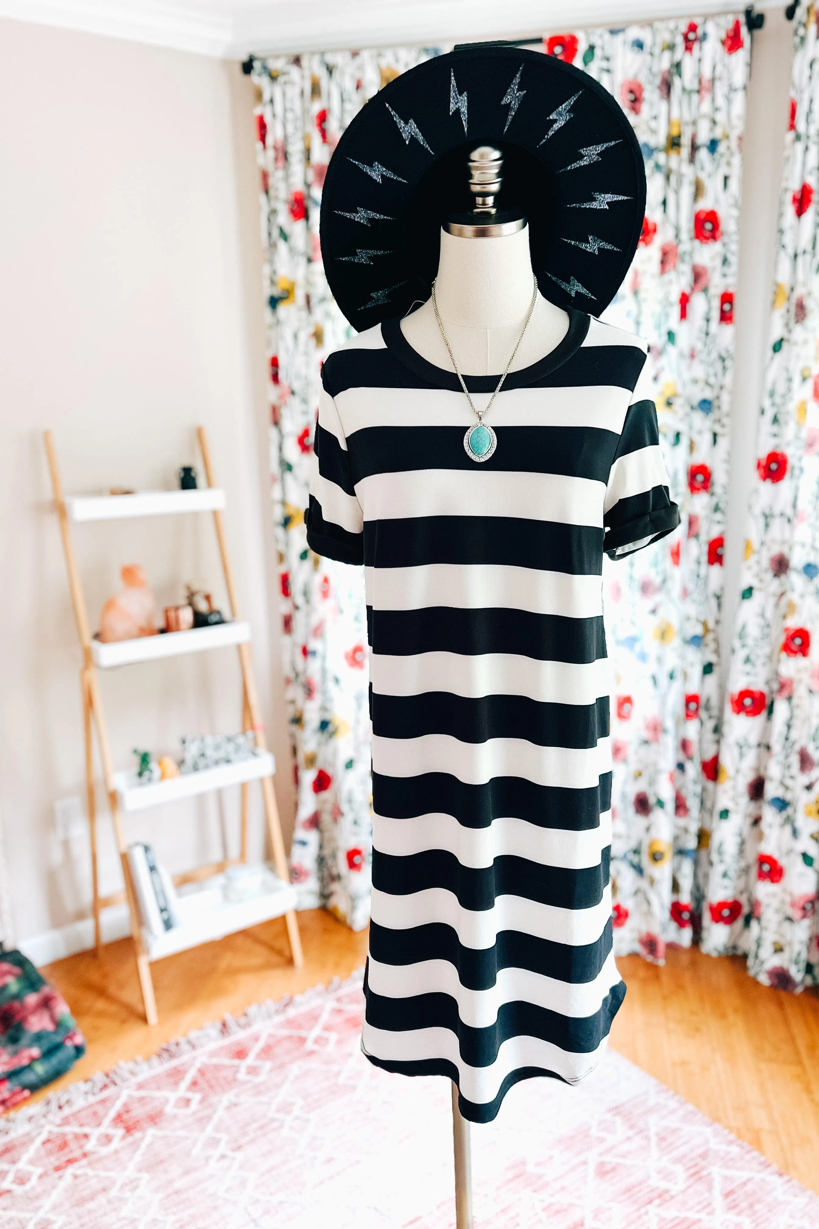 Oh Sheila Striped T Shirt Dress