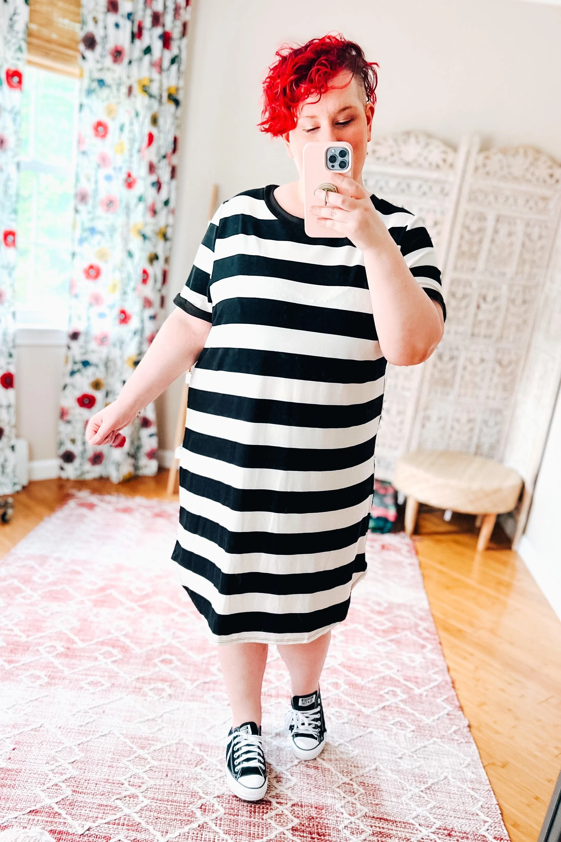 Oh Sheila Striped T Shirt Dress
