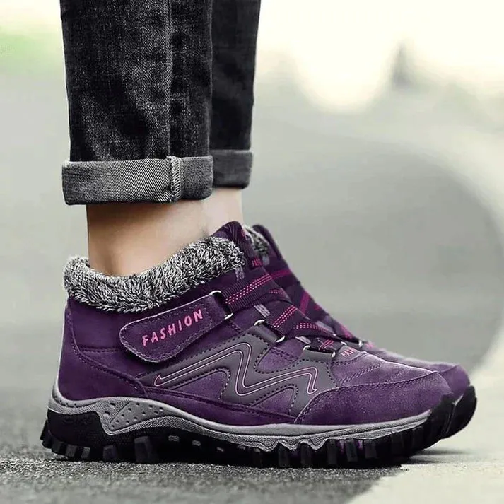 Richelle Schoenen | Leren Enkellaarsjes met Fleece Voering