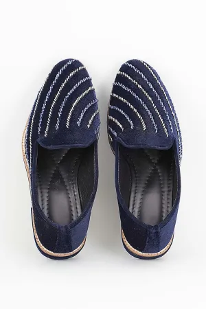 Royal Blue Cut-Dana Embroidered Loafers