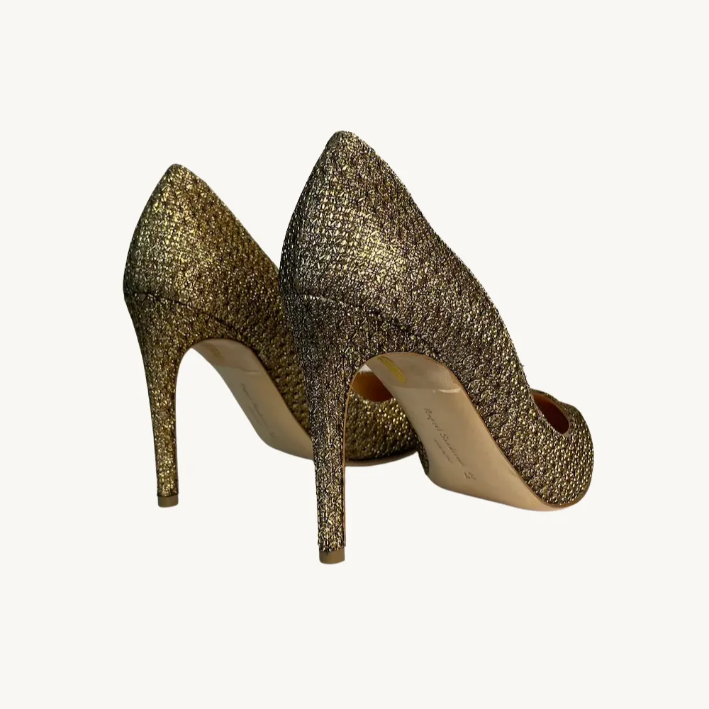 Rupert Sanderson Mallory Pump - Glitter Bronze