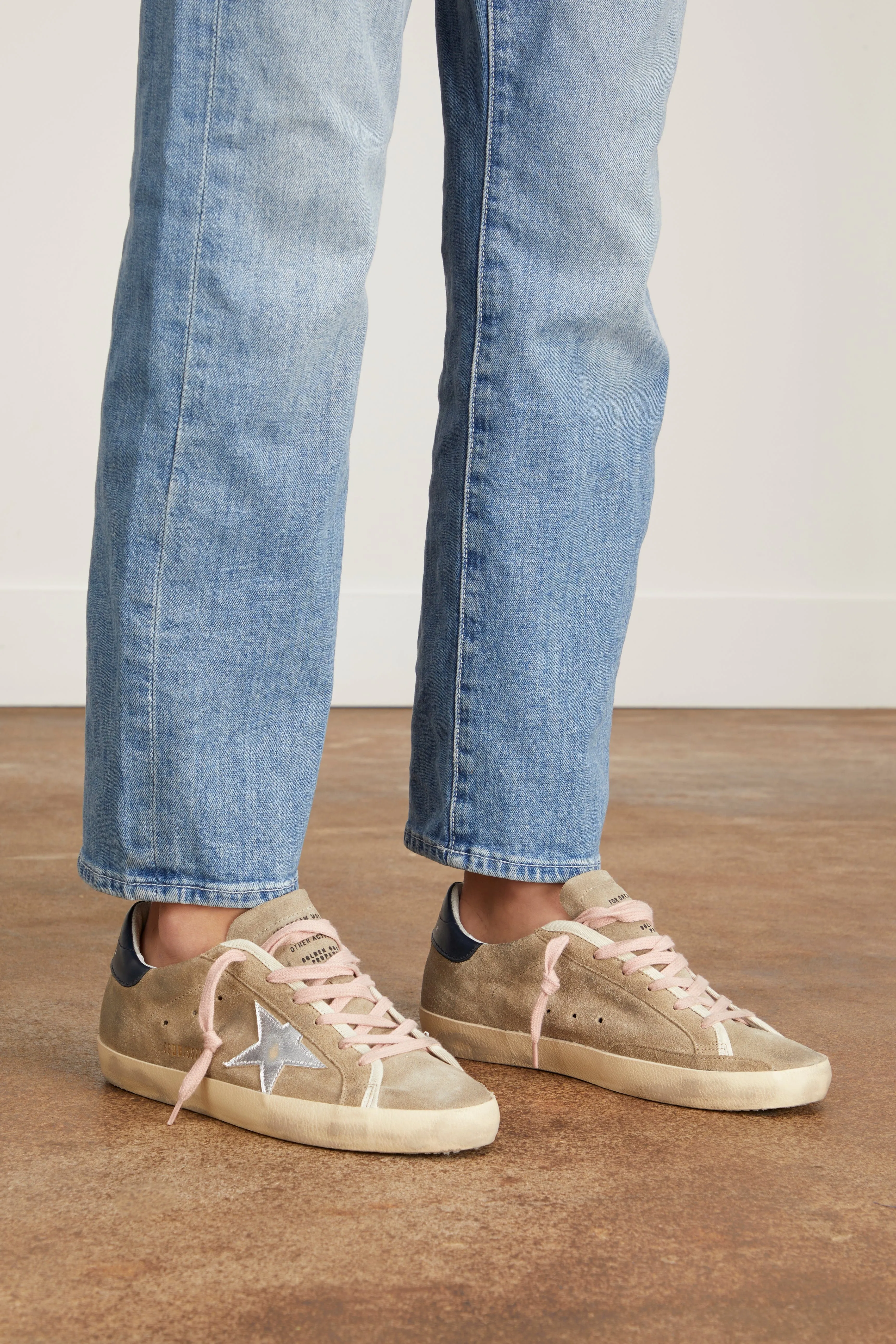 Superstar Sneaker in Taupe/Silver/Dark Blue