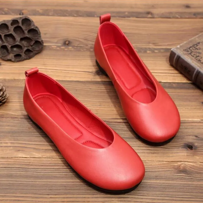 Women Real Leather Shoes Moccasins Mother Loafers