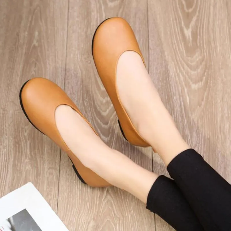 Women Real Leather Shoes Moccasins Mother Loafers