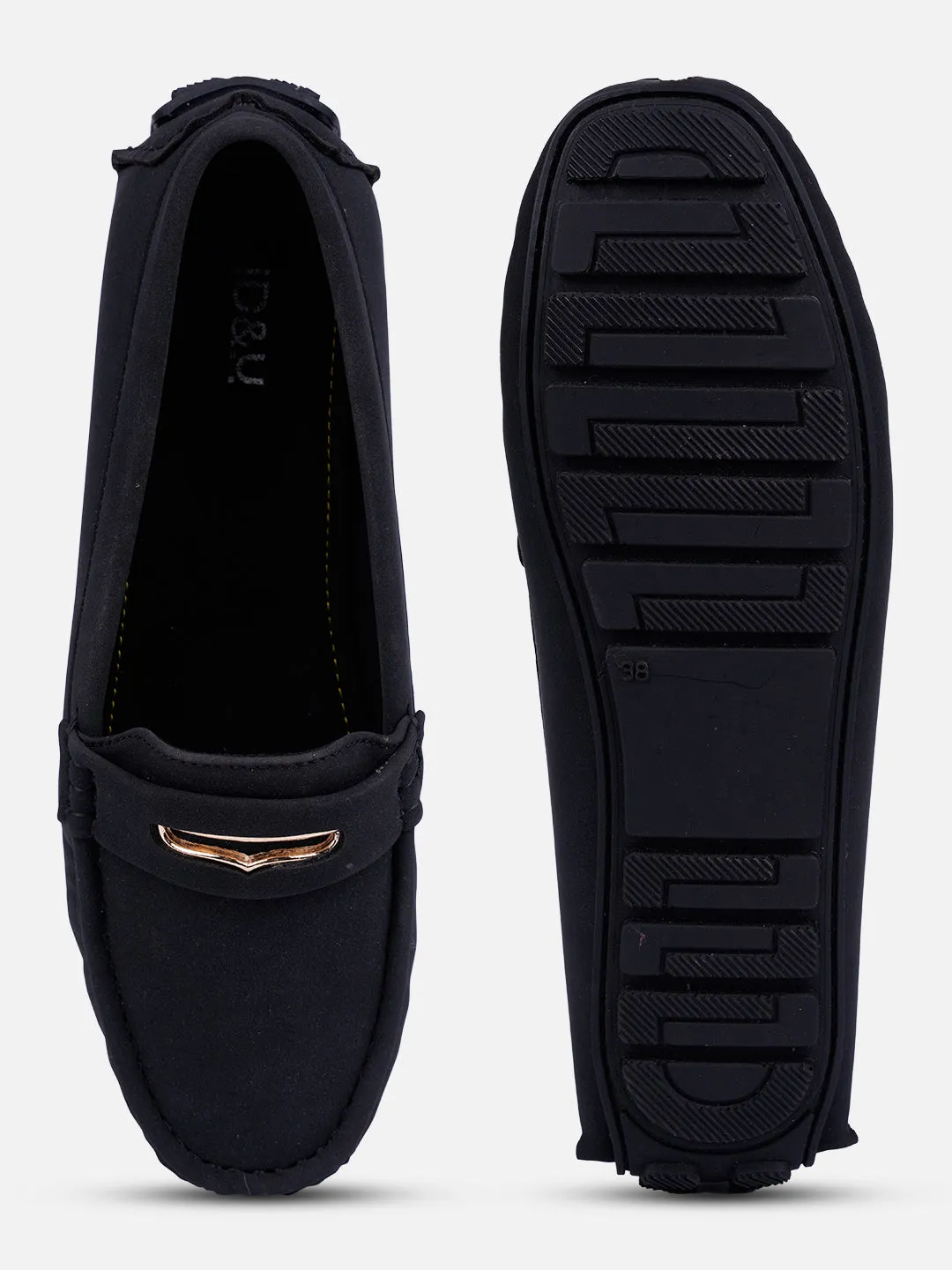 Women's Black Soft & Premium Loafers (IU2002)